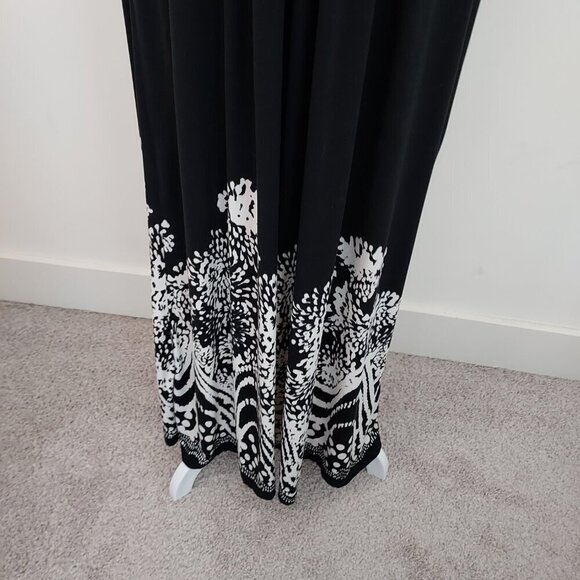 Soma Claire Ethnic Border Black Sleeveless Maxi Dress Size Medium - Picture 2 of 6